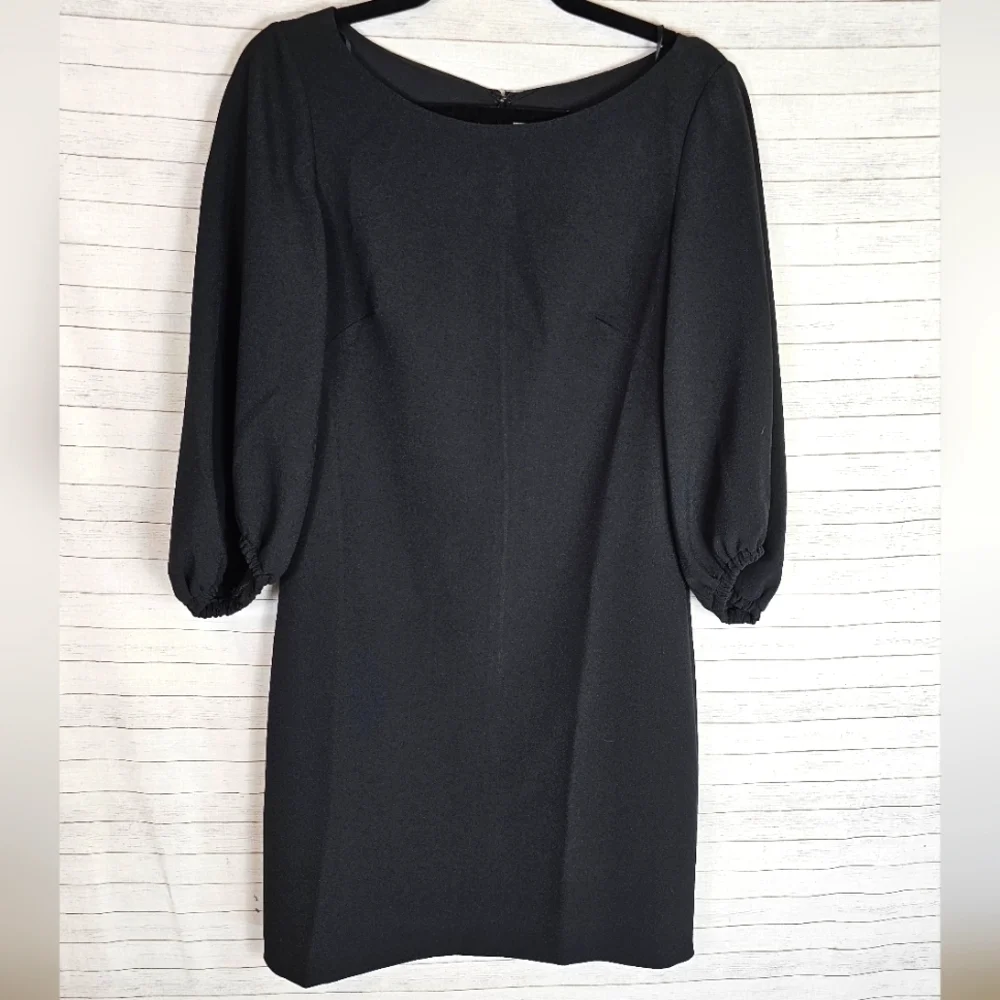 ELIZA J BLACK SHIFT DRESS W PIRATE SLEEVES, SZ 6